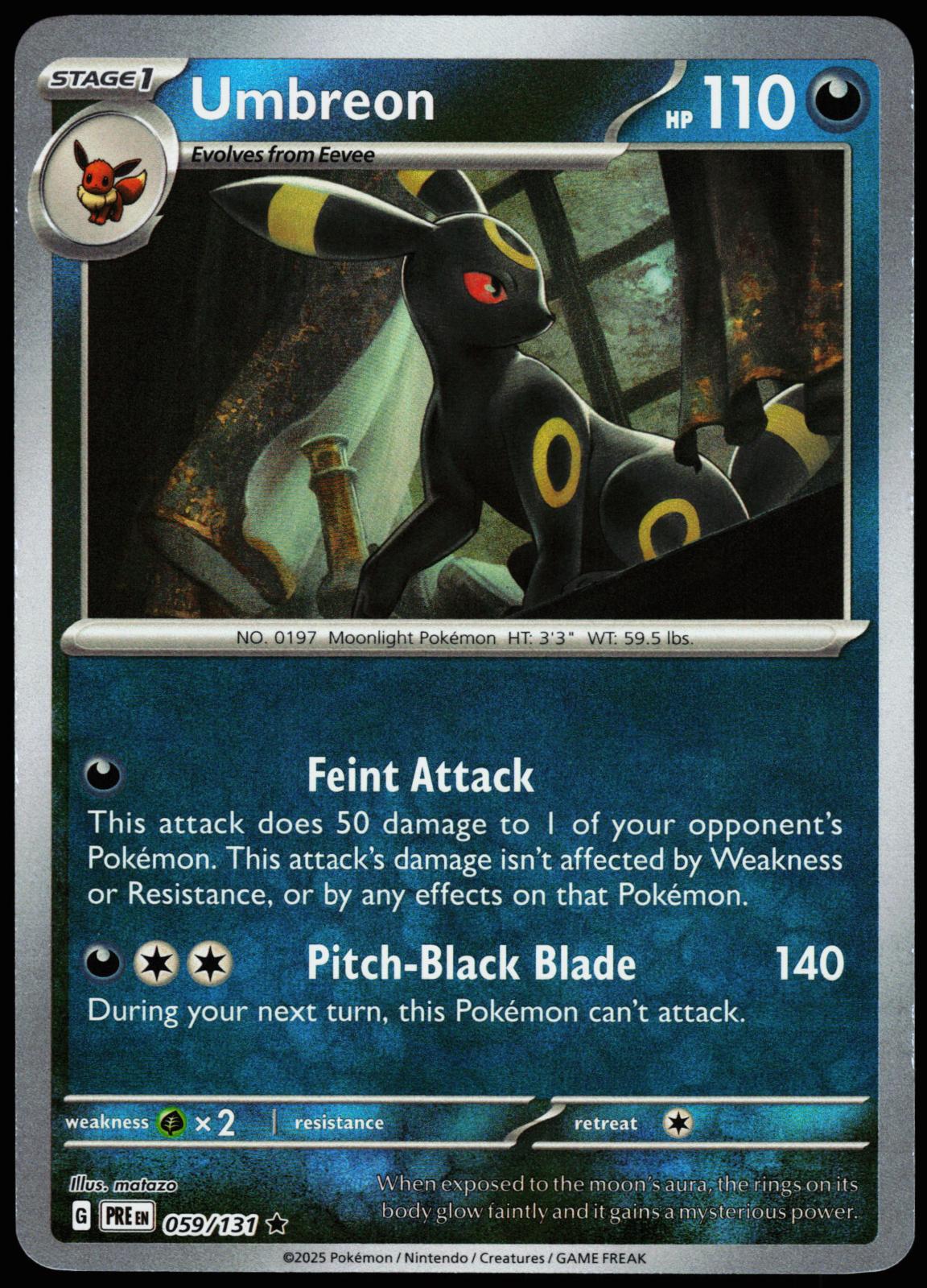 umbreon pokemon card worth (Master Ball Pattern) 059/131 Rare Prismatic Evolutions Holo NM – Wenzel TCG Expansion Set:Celestial Storm - Single Pack Sideloading binder the Defending Pokemon cant Pokenotify can confirm that