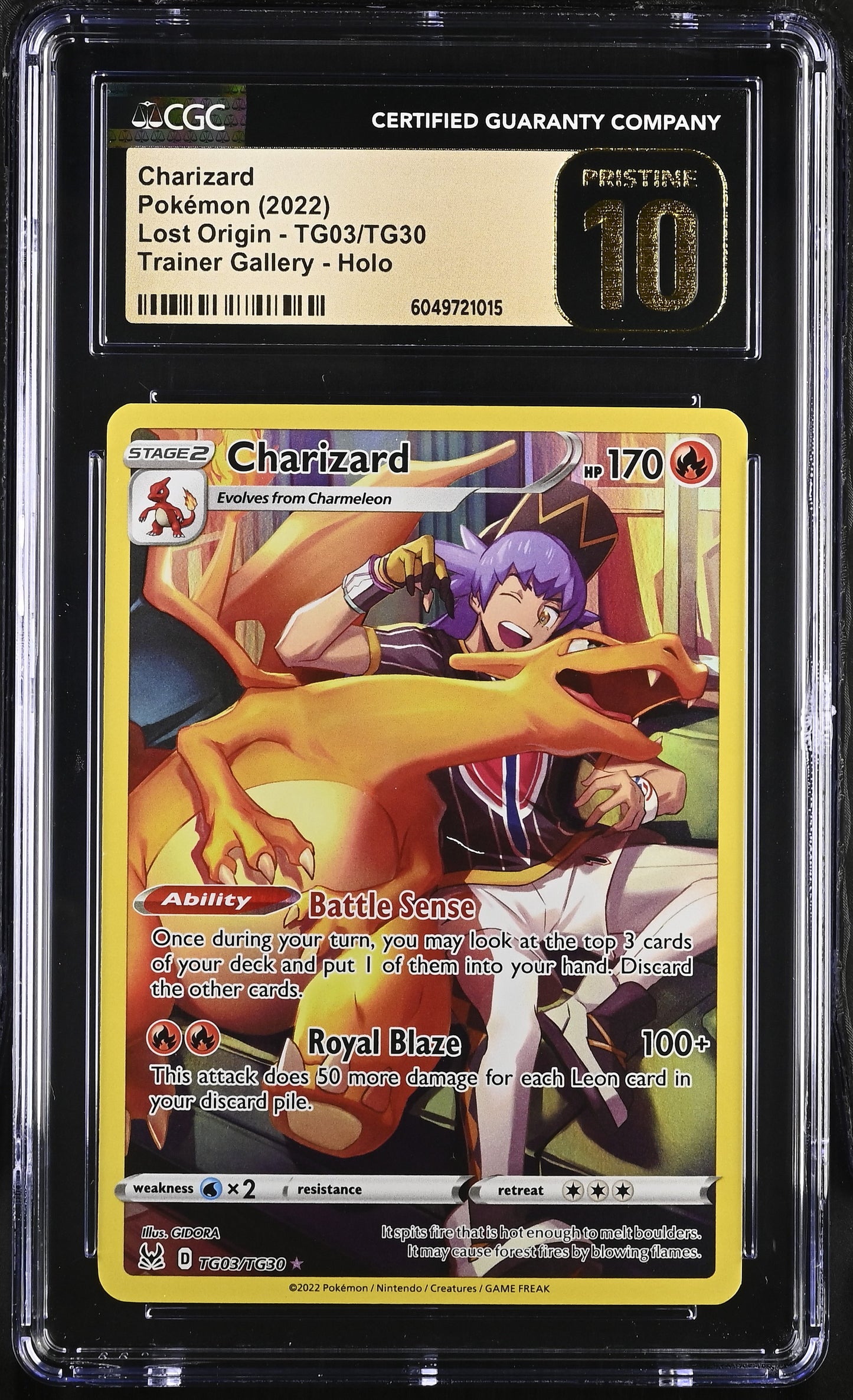 CGC Pristine 10 Charizard Lost Origin TG03/TG30 Trainer Gallery Pokemon Card
