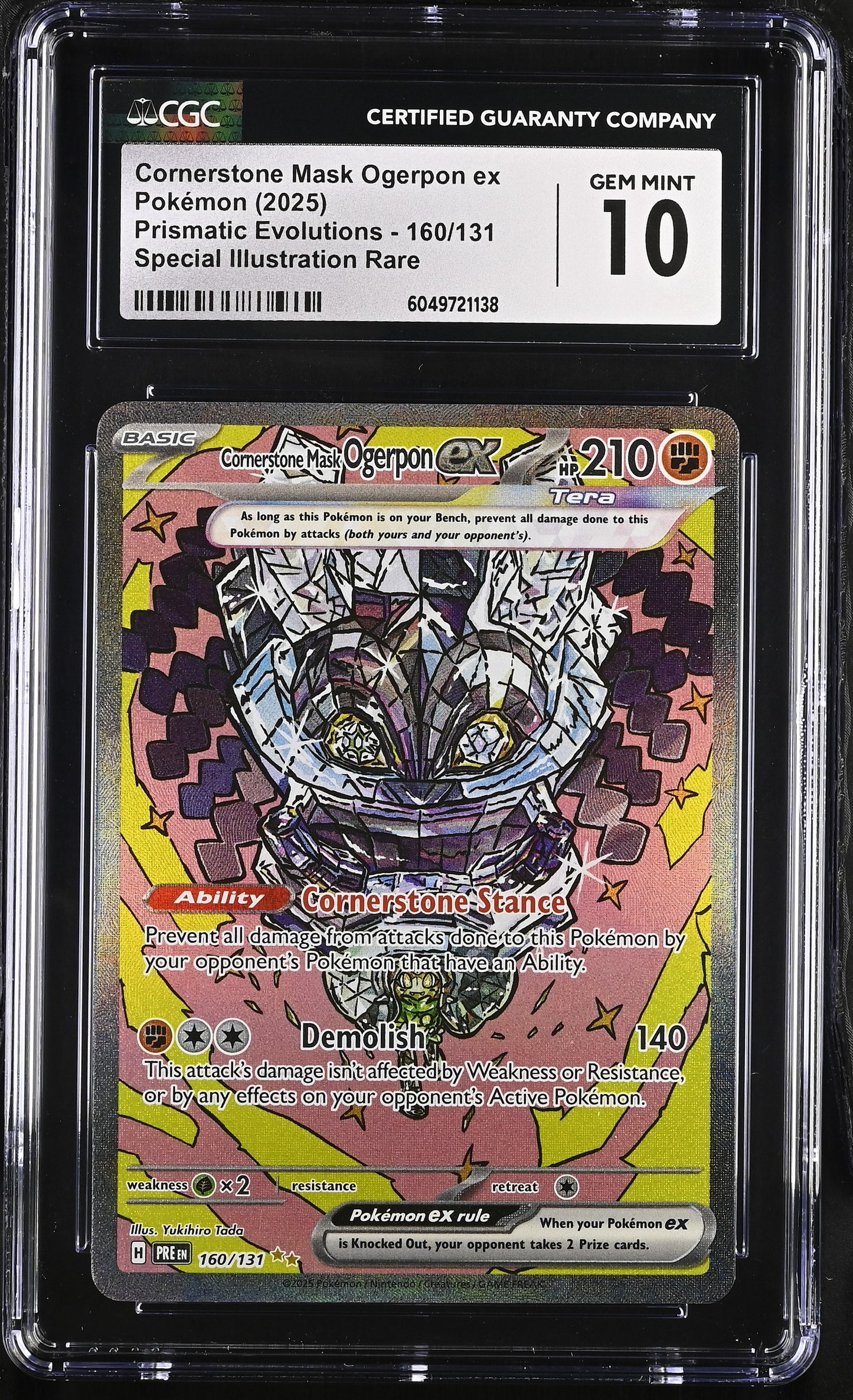CGC 10 Cornerstone Mask Ogerpon ex 2025 Prismatic 160/131 SIR Pokemon Card