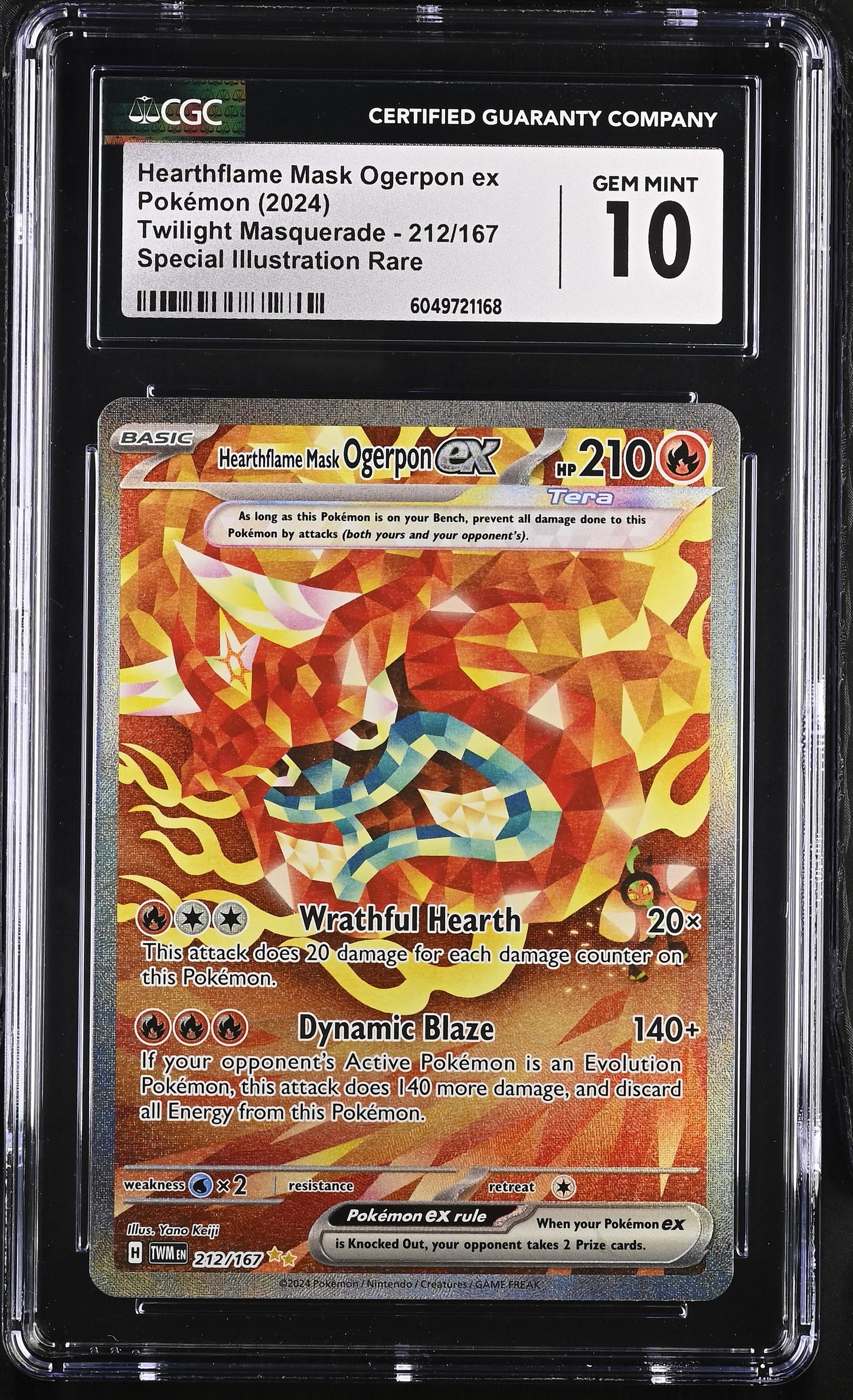 CGC 10 Hearthflame Mask Ogerpon ex Twilight Masquerade 212/167 Pokemon Card