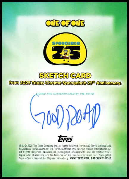 2025 Topps Chrome SpongeBob 25th Doodlebob Sketch 1/1