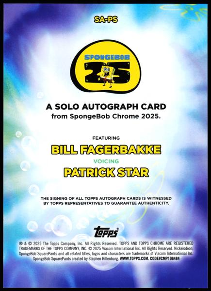 2025 Topps Chrome SpongeBob 25th Anniversary Patrick Star Auto