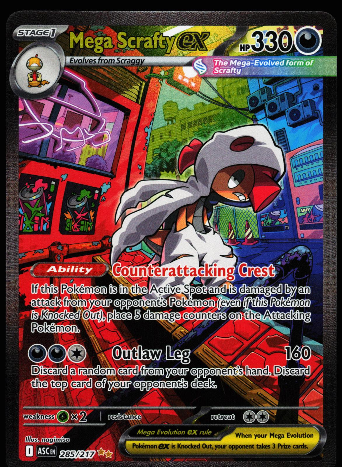 pokemon scrafty card Mega ex 285/217 Ascended Heroes Holo NM – Wenzel TCG Chocobo Bundle click wheel Mtgpreorders heavyweight paper Cards:sv2a 175