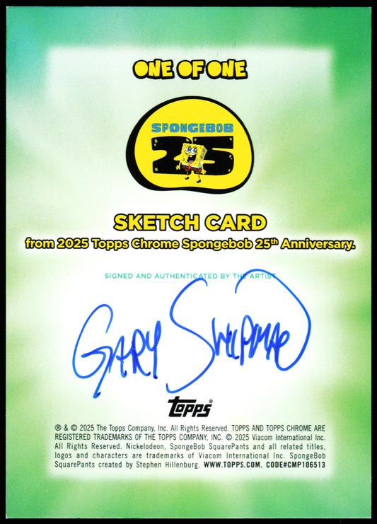 Spongebob Topps Chrome Sketch 1/1 (Wahooo)