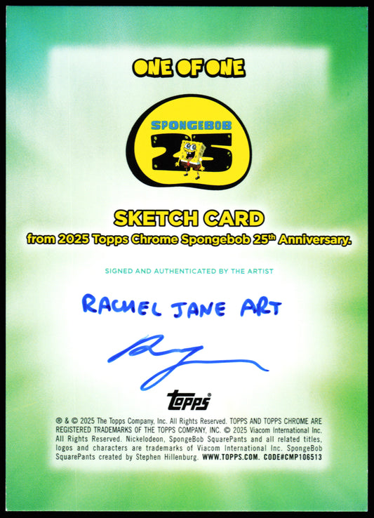 Spongebob Topps Chrome Sketch 1/1 (Rachel Jane)