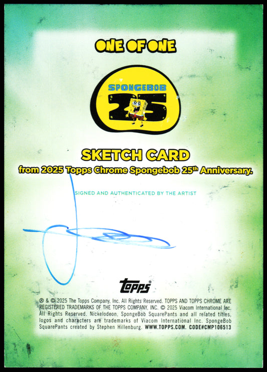 Spongebob Topps Chrome Sketch 1/1 (Jeffrey Benitez)