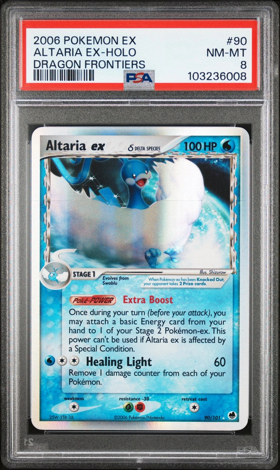 PSA 8 Altaria ex 2006 EX Dragon Frontiers 90/101 Ultra Rare Pokemon Card