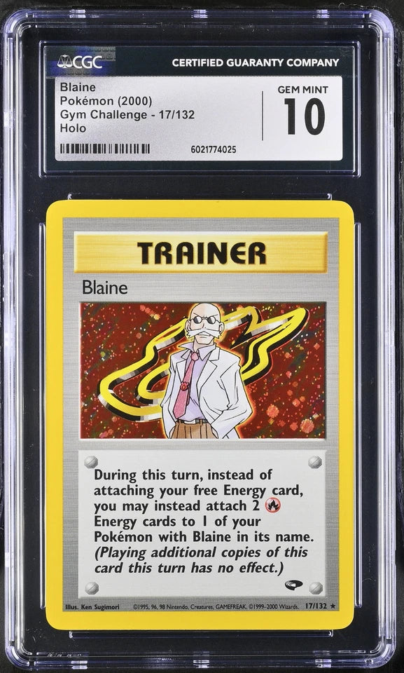 CGC 10 Blaine 2000 Gym Challenge 17/132 Holo Pokemon Card