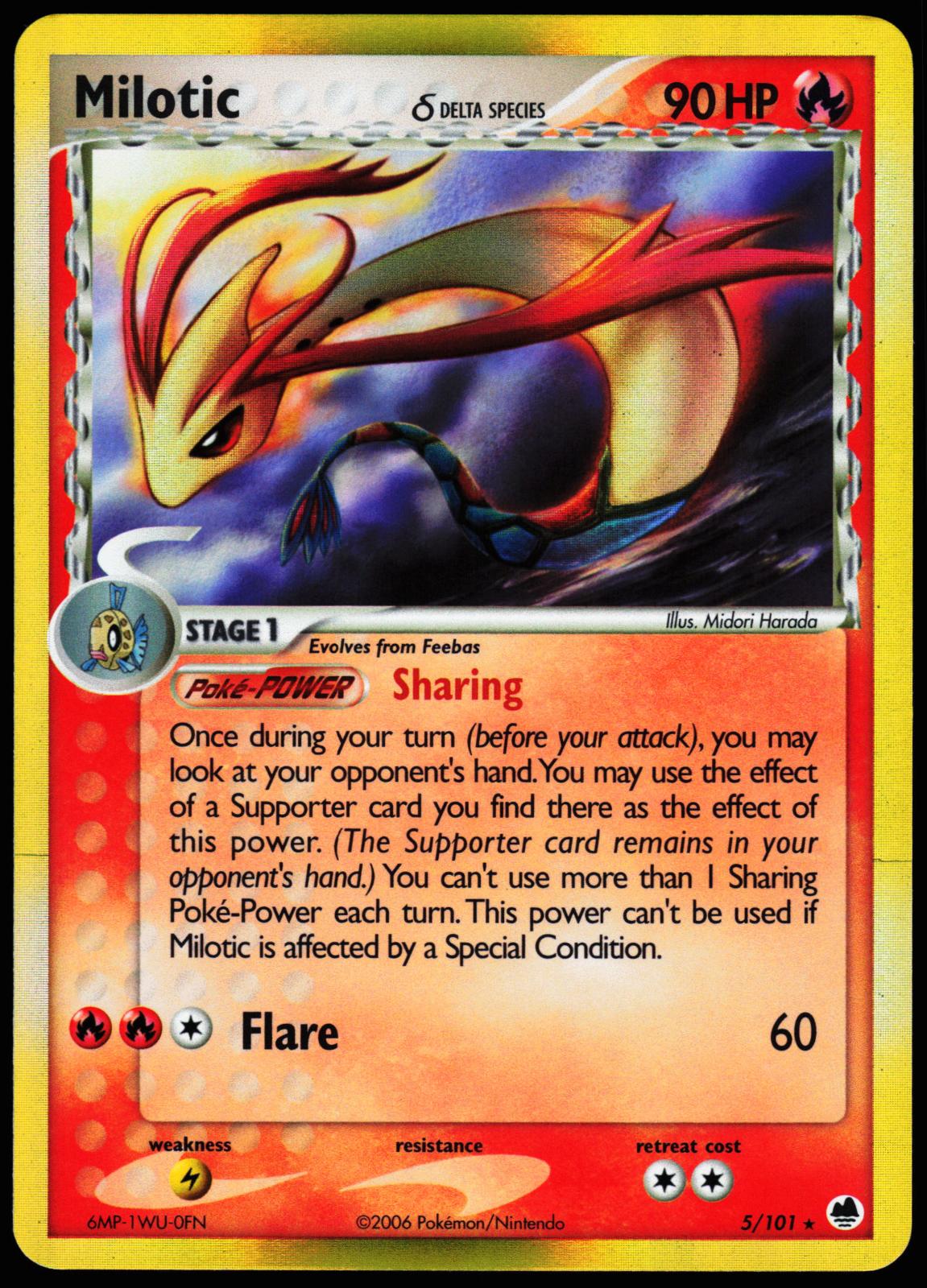 Milotic 5/101 Holo Rare Dragon Frontiers Pokemon Near Mint