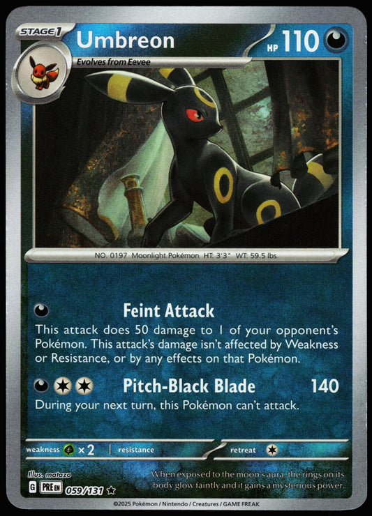 Umbreon (Master Ball Pattern) 059/131 Rare Prismatic Evolutions Pokemon Holo NM