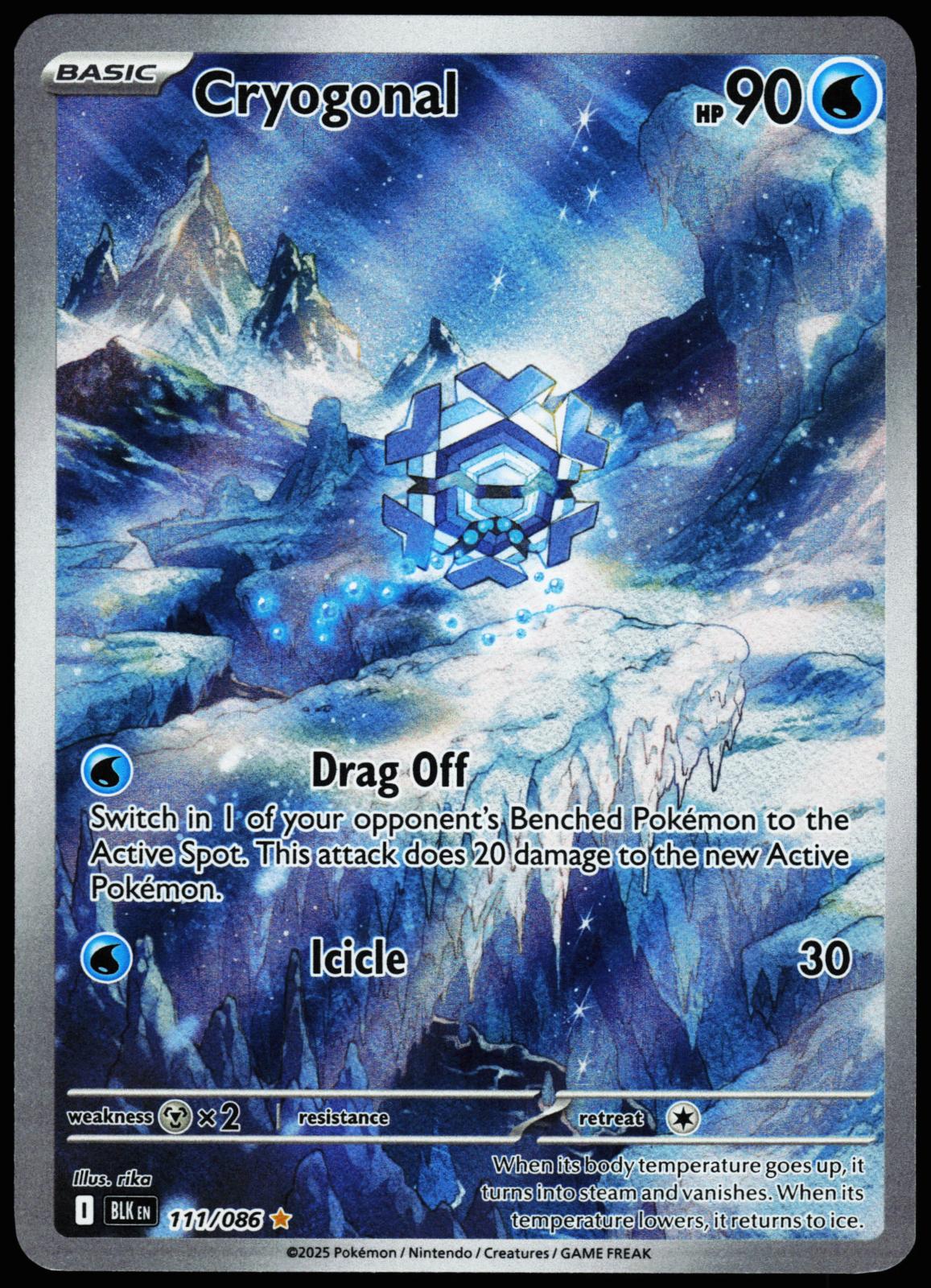 Cryogonal 111/086 Holo Illustration Rare Black Bolt Pokemon Near Mint