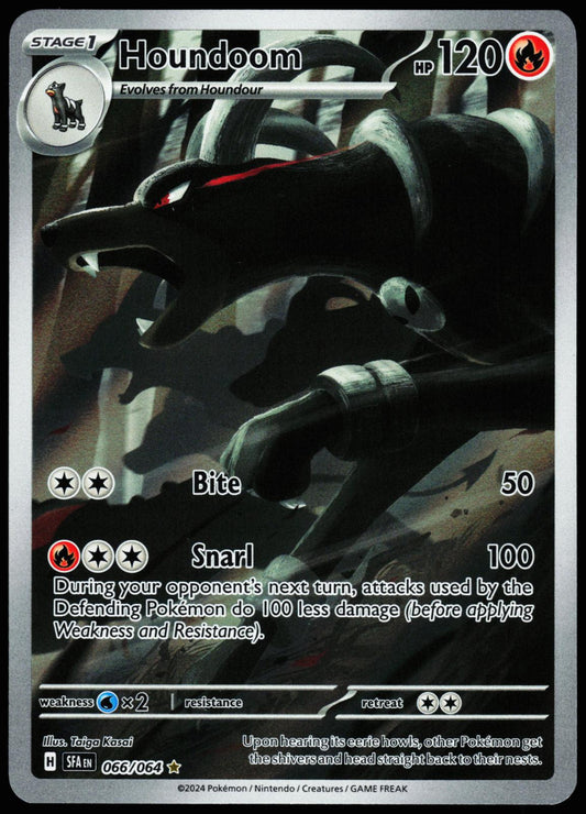 Houndoom 066/064 Illustration Rare Shrouded Fable Pokemon Holo Near Mint