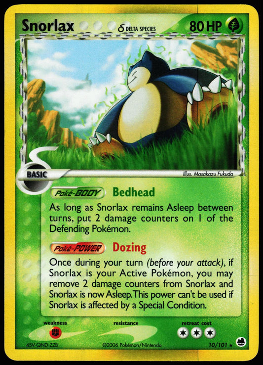 Snorlax 10/101 Holo Rare Dragon Frontiers Pokemon Holo Near Mint