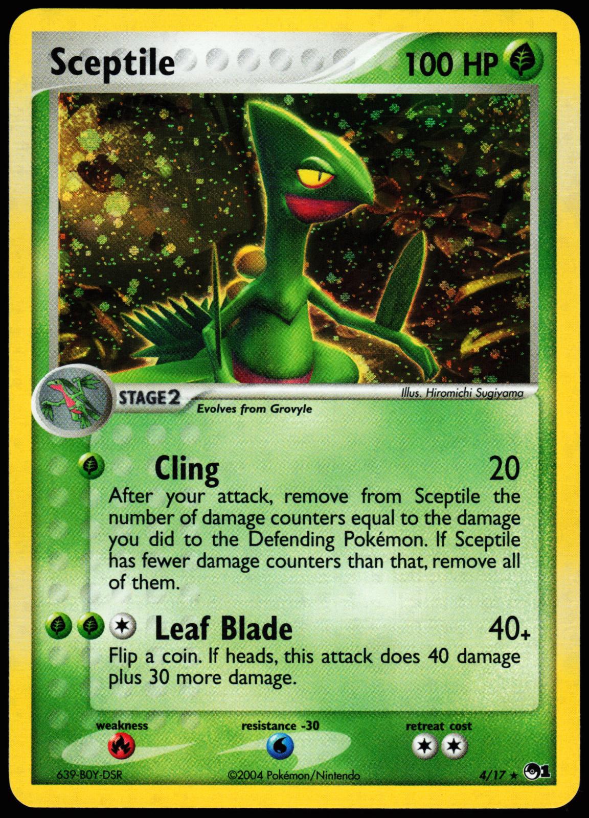 Sceptile 4/17 Rare POP Series 1 Pokemon Holo Near Mint