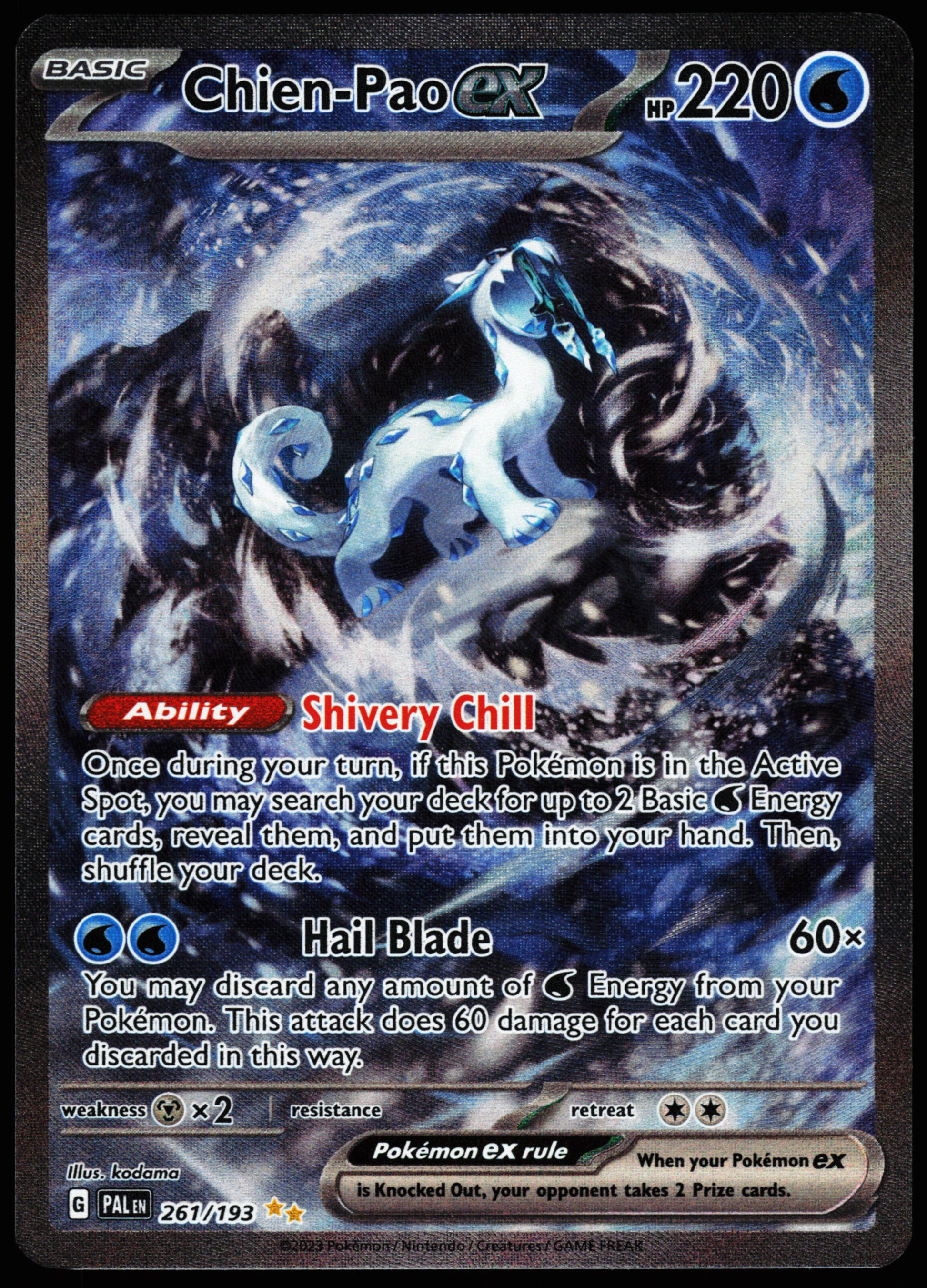 Pokemon Card - Chien-Pao ex Paldea Evolved 261/193 Special Illustration Rare