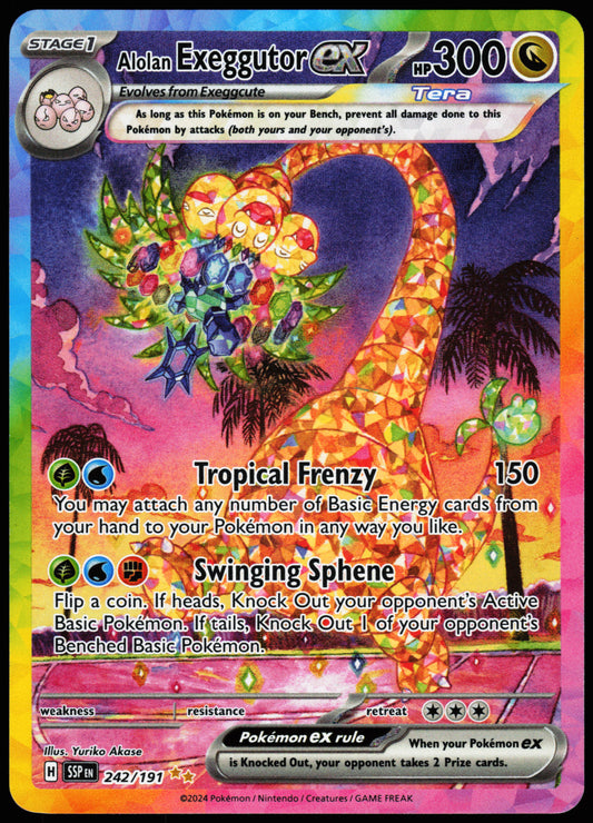 Pokemon Card - Alolan Exeggutor ex Surging Sparks 242/191 Special Illustration Rare
