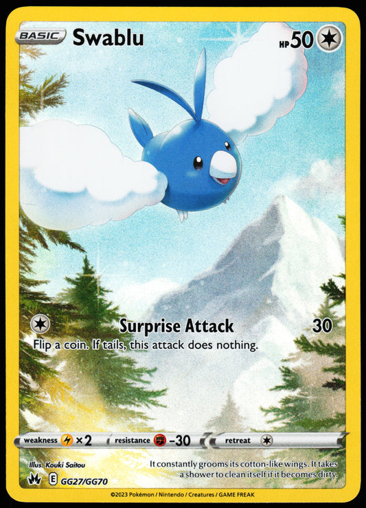 Pokemon Card - Swablu Crown Zenith GG27/GG70 Ultra Rare