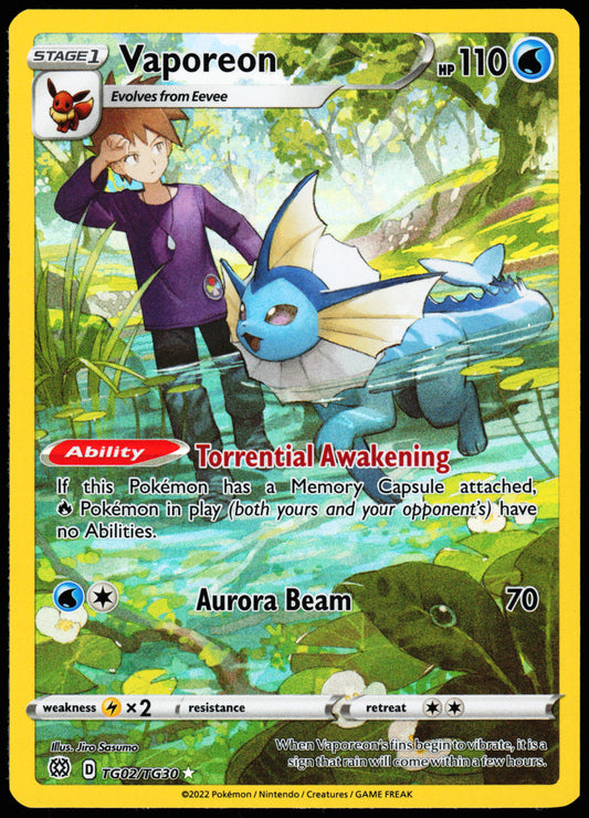 Pokemon Card - Vaporeon Brilliant Stars TG02/TG30 Ultra Rare