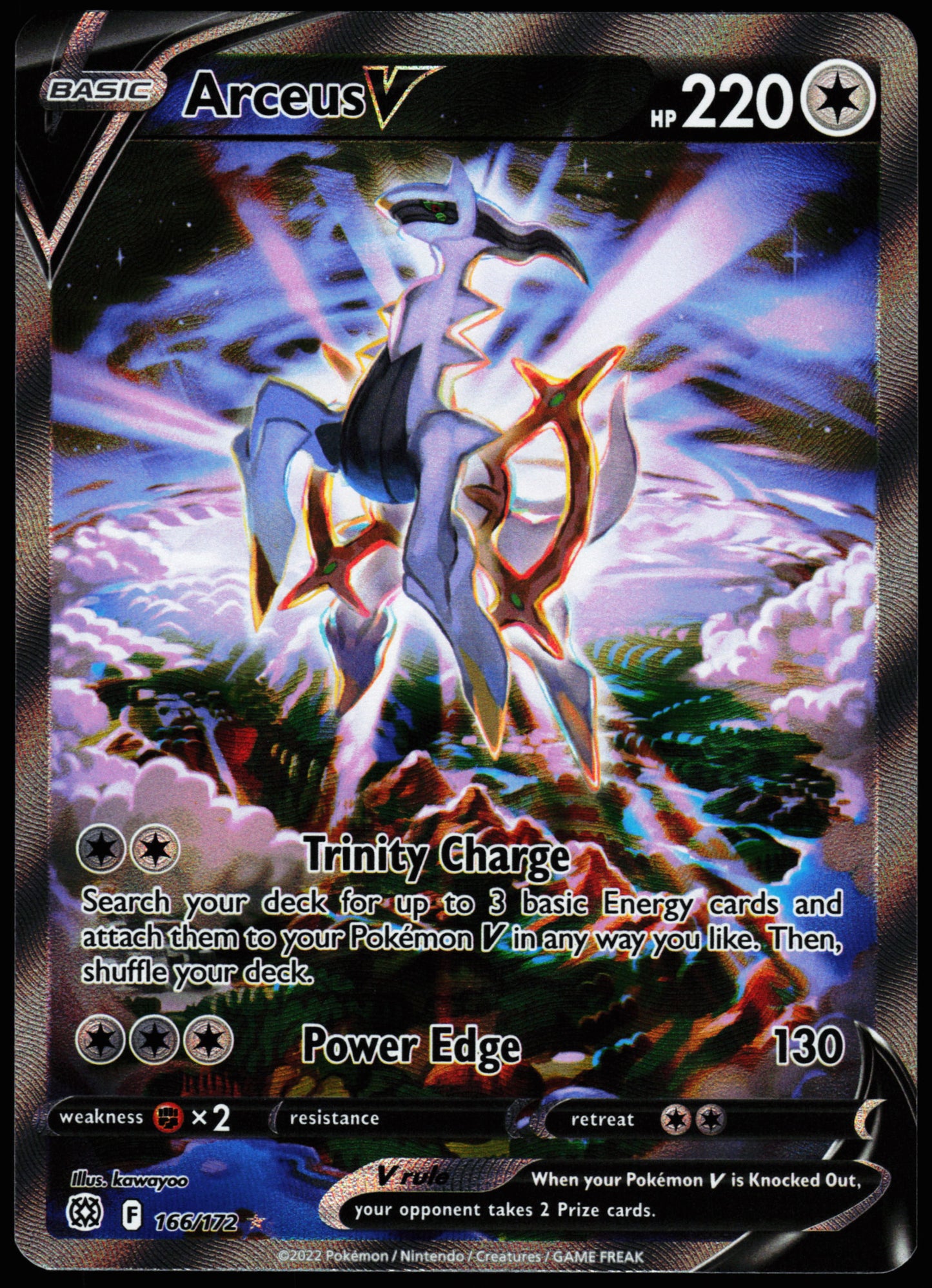 Pokemon Card - Arceus V (Alternate Art Full Art) Brilliant Stars 166/172 Ultra Rare