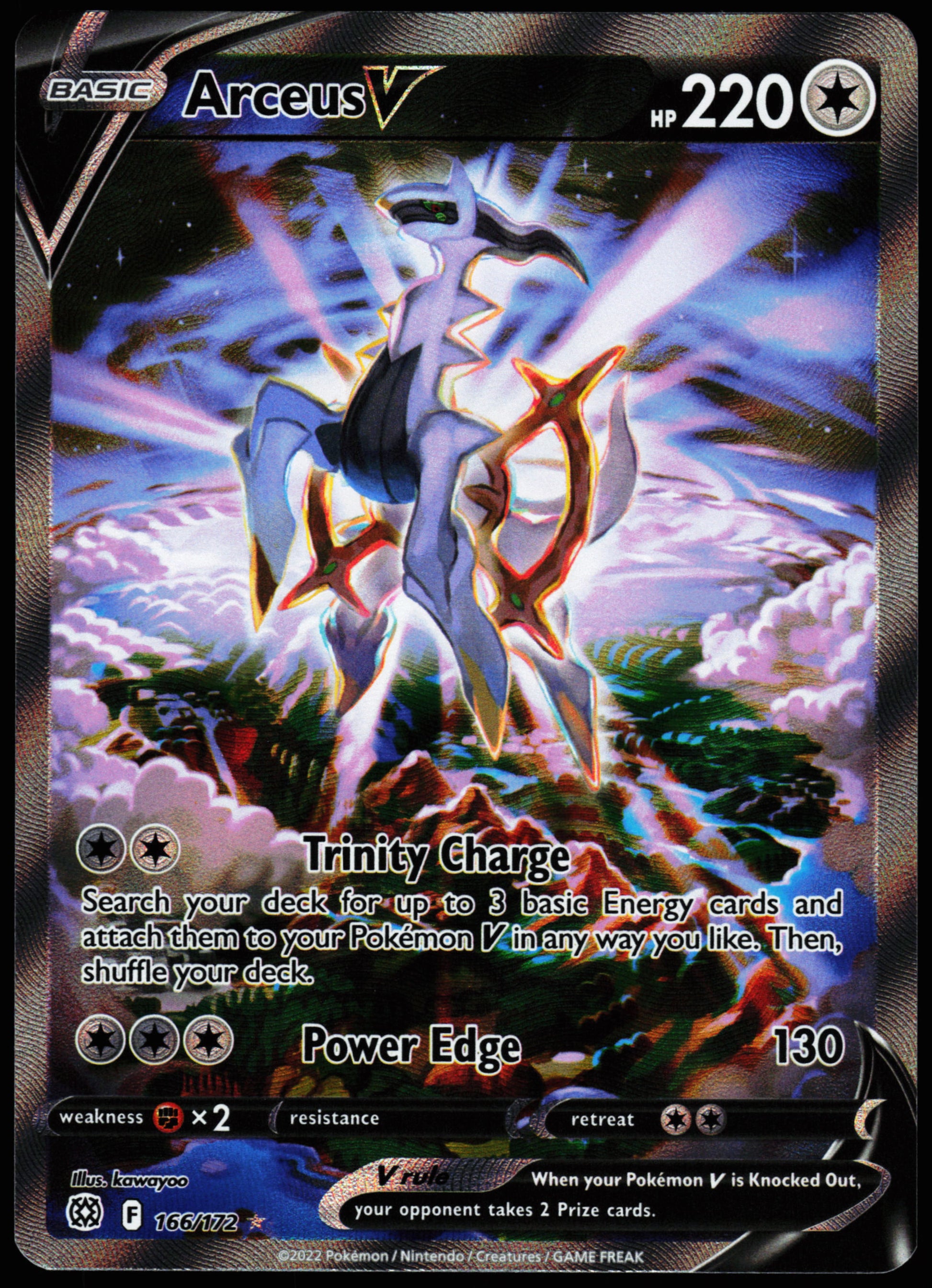 Pokemon Card - Arceus V (Alternate Art Full Art) Brilliant Stars 166/172 Ultra Rare