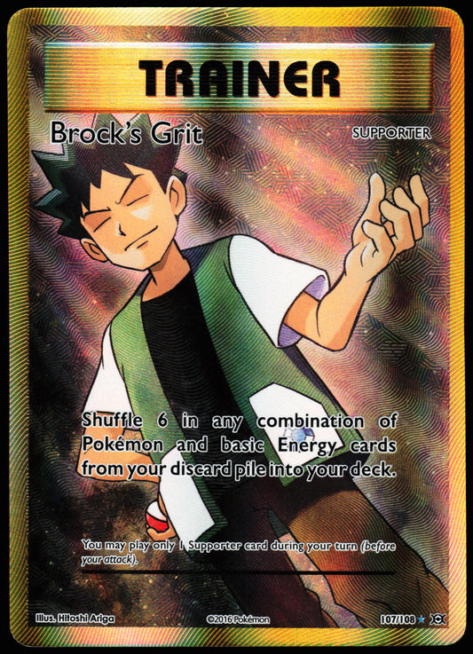 Pokemon Card - Brock's Grit (Full Art) XY Evolutions 107/108 Ultra Rare