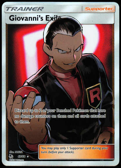 Pokemon Card - Giovanni's Exile (Full Art) Hidden Fates 67/68 Ultra Rare