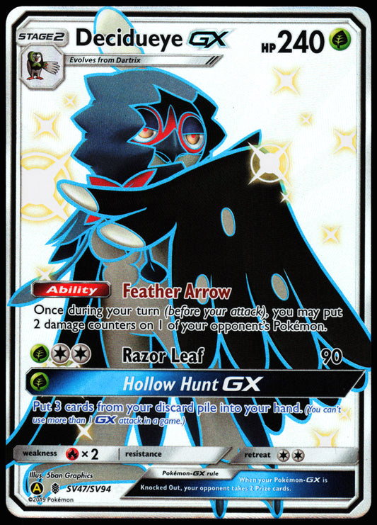 Pokemon Card - Decidueye GX Hidden Fates SV47/SV94 Shiny Full Art