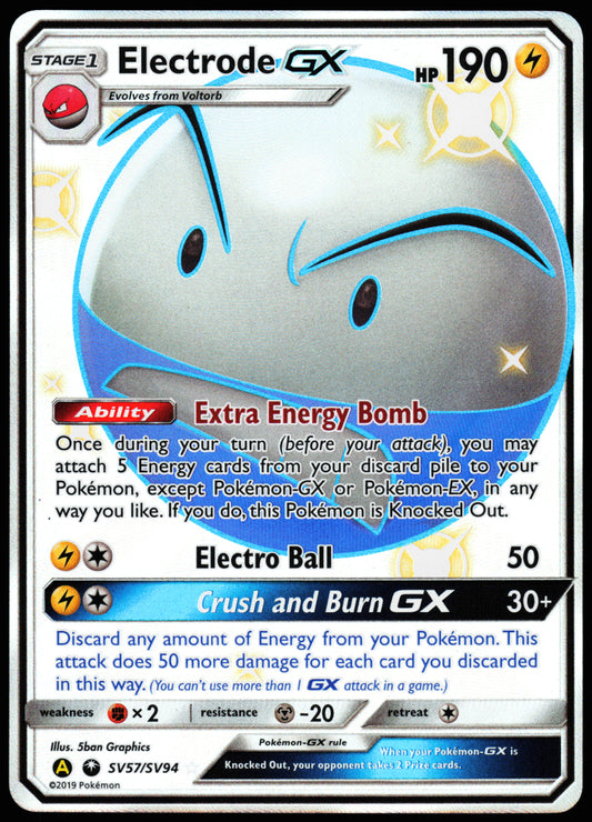 Pokemon Card - Electrode GX Hidden Fates SV57/SV94 Shiny Full Art