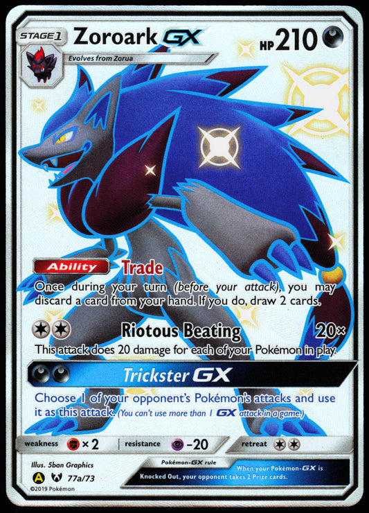 Pokemon Card - Zoroark GX Hidden Fates 77a/73 Shiny Full Art