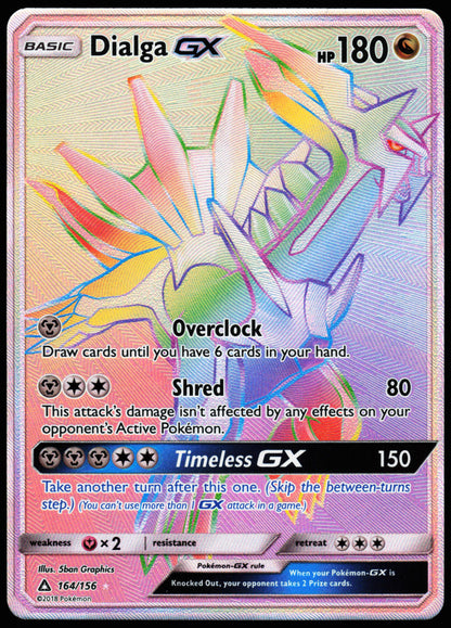 Pokemon Card - Dialga GX (Secret Rare) Ultra Prism 164/156 Secret Rare