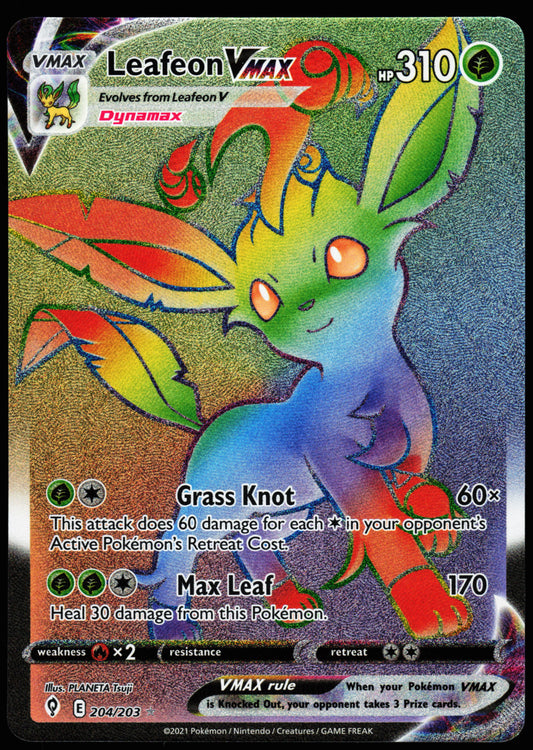 Pokemon Card - Leafeon VMAX (Secret) Evolving Skies 204/203 Secret Rare