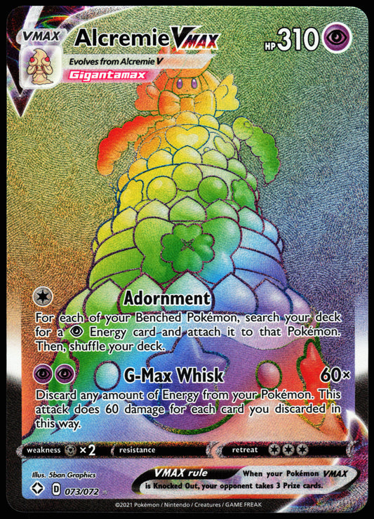 Pokemon Card - Alcremie VMAX (Secret) Champion's Path 073/072 Ultra Rare