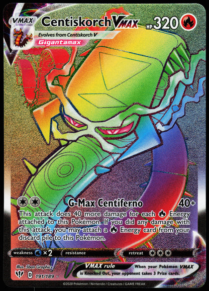 Pokemon Card - Centiskorch VMAX (Secret) Darkness Ablaze 191/189 Secret Rare