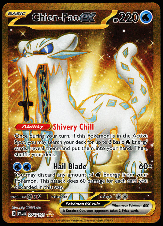 Pokemon Card - Chien-Pao ex Paldea Evolved 274/193 Secret Rare
