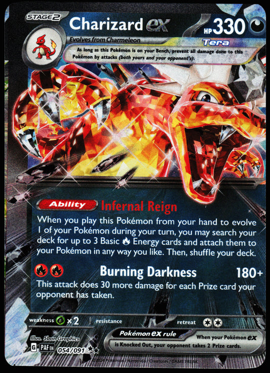 Pokemon Card - Error Miscut Charizard ex Paldean Fates 054/0914 Ultra Rare
