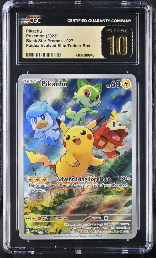CGC Pristine 10 Pikachu 2023 Black Star Promos 027 Promo Pokemon Card