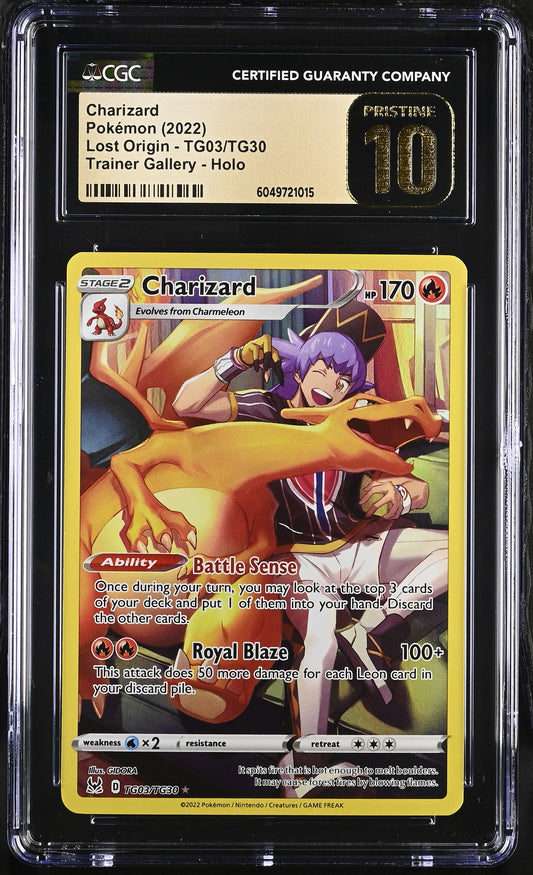 CGC Pristine 10 Charizard Lost Origin TG03/TG30 Trainer Gallery Pokemon Card