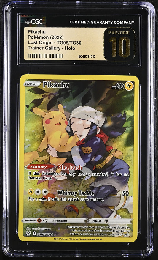 CGC Pristine 10 Pikachu 2022 Lost Origin TG05/TG30 Trainer Gallery Pokemon Card