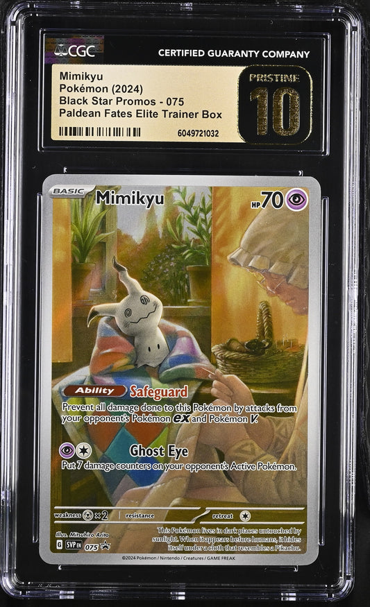 CGC Pristine 10 Mimikyu 2024 Black Star Promos 075 Promo Pokemon Card