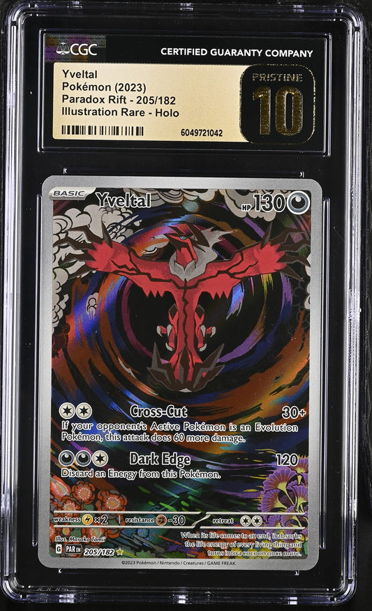 CGC Pristine 10 Yveltal 2023 Paradox Rift 205/182 Illustration Rare Pokemon Card