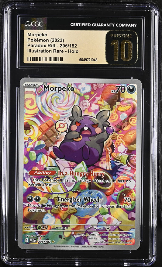 CGC Pristine 10 Morpeko 2023 Paradox Rift 206/182 Illustration Rare Pokemon Card