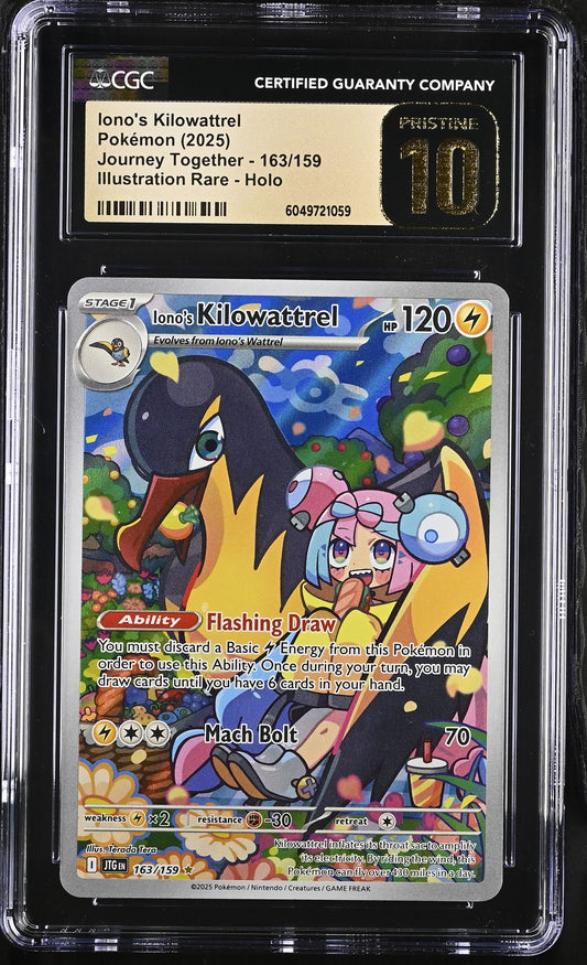 CGC Pristine 10 Iono's Kilowattrel Journey Together 163/159 IR Pokemon Card