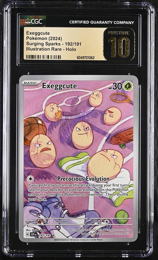 CGC Pristine 10 Exeggcute Surging Sparks 192/191 Illustration Rare Pokemon Card