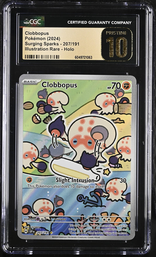 CGC Pristine 10 Clobbopus Surging Sparks 207/191 Illustration Rare Pokemon Card