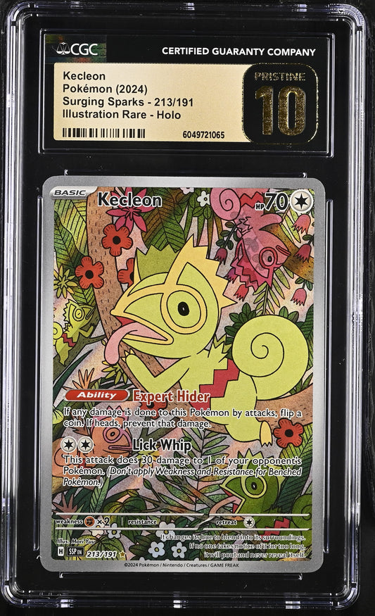 CGC Pristine 10 Kecleon Surging Sparks 213/191 Illustration Rare Pokemon Card