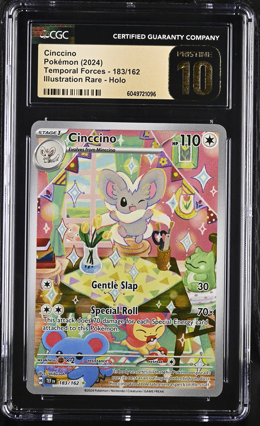 CGC Pristine 10 Cinccino Temporal Forces 183/162 Illustration Rare Pokemon Card
