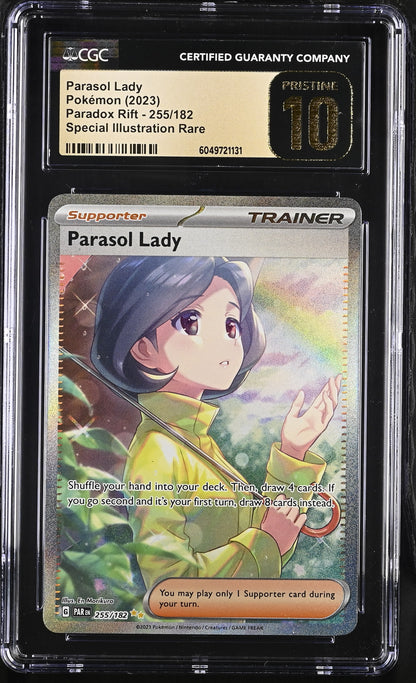 CGC Pristine 10 Parasol Lady 2023 Paradox Rift 255/182 SIR Pokemon Card