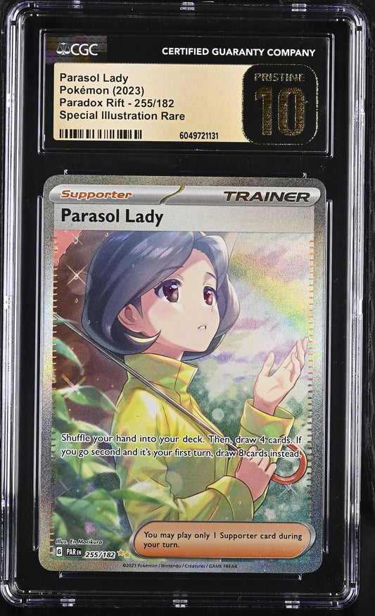 CGC Pristine 10 Parasol Lady 2023 Paradox Rift 255/182 SIR Pokemon Card