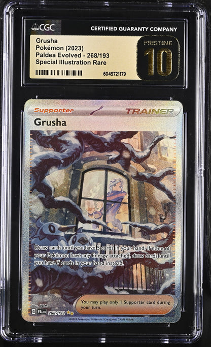 CGC Pristine 10 Grusha 2023 Paldea Evolved 268/193 SIR Pokemon Card
