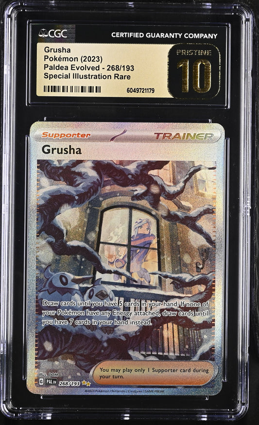 CGC Pristine 10 Grusha 2023 Paldea Evolved 268/193 SIR Pokemon Card